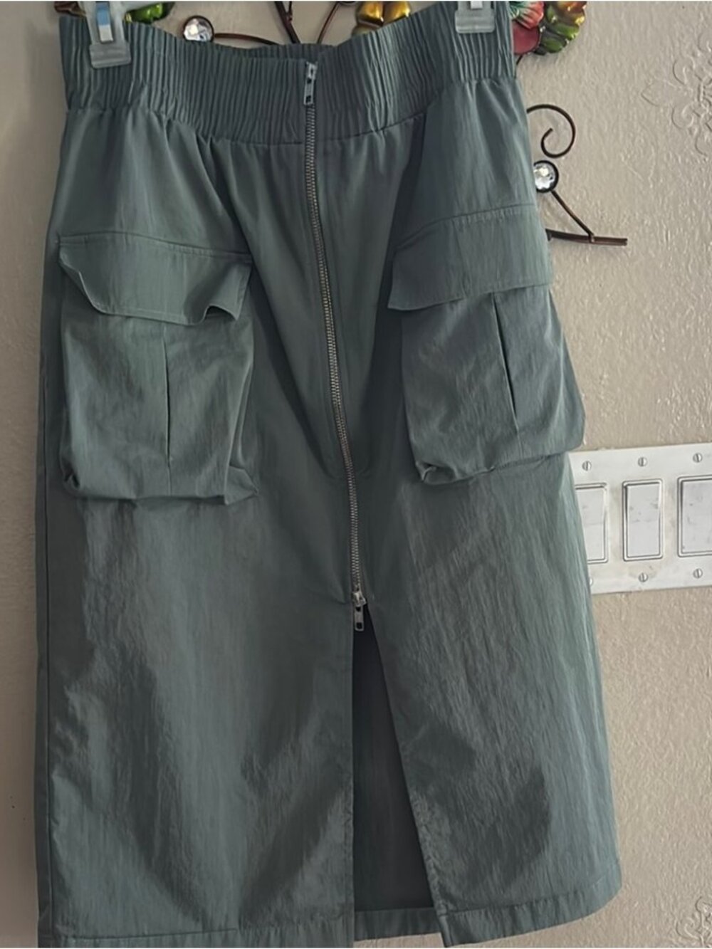 Olive Cargo Skirt